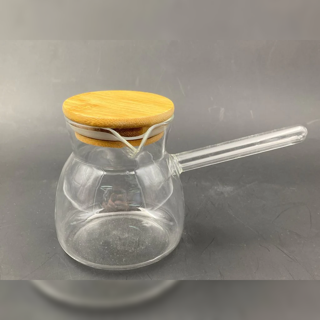 Borosilicate Glass Coffee Pot wooden cover 400ml -Lunaz Shop