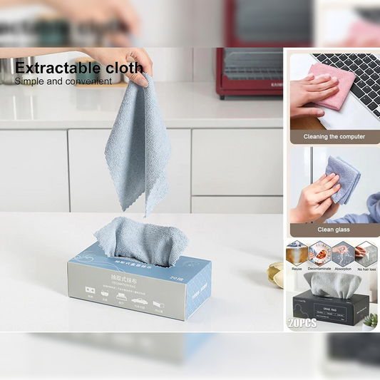 Box of 20 extractable microfiber cloths 20x20 cm - Lunaz Shop