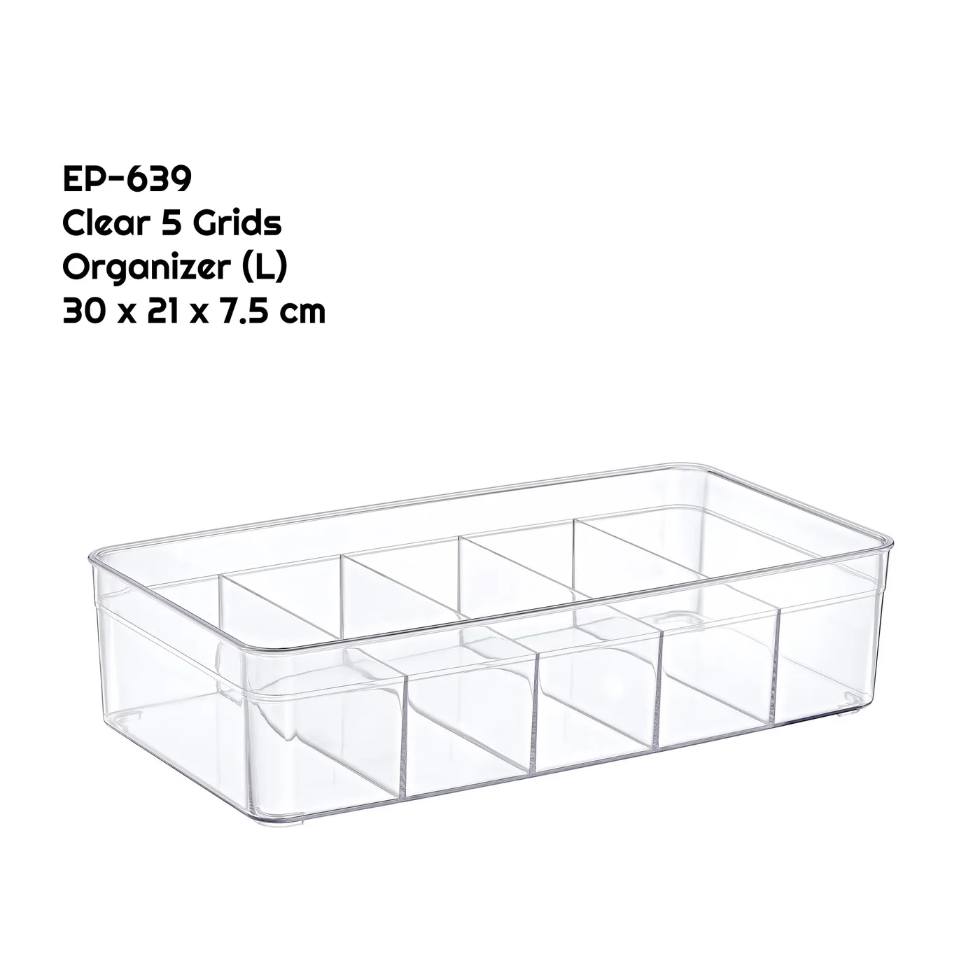 Clear 5 Grids Large Organizer - Lunaz Shop