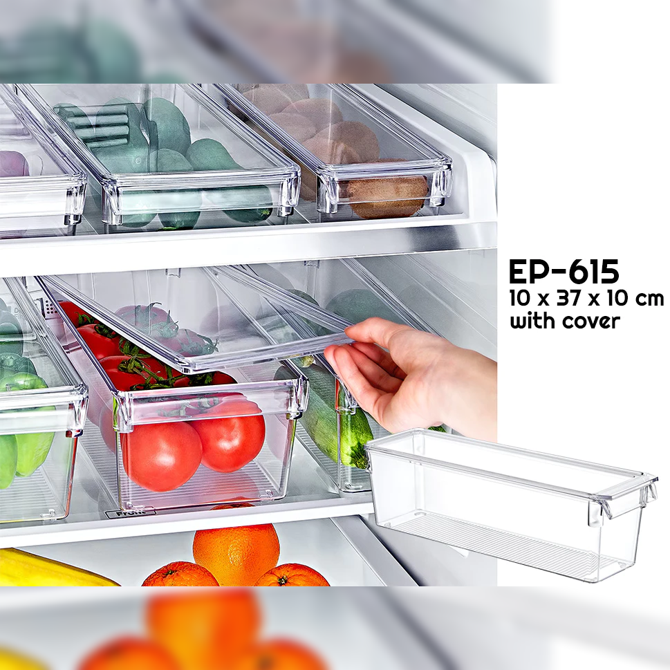Clear Fridge Organizer with Cover 37 x 10 x 10 cm - Lunaz Shop