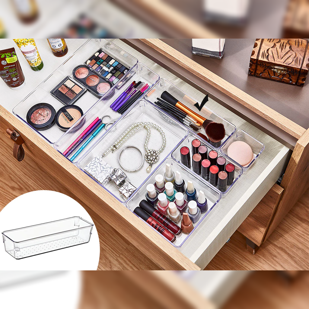 Clear Modular Drawer Organizer 23.1x7.7x5.6 cm - Lunaz Shop