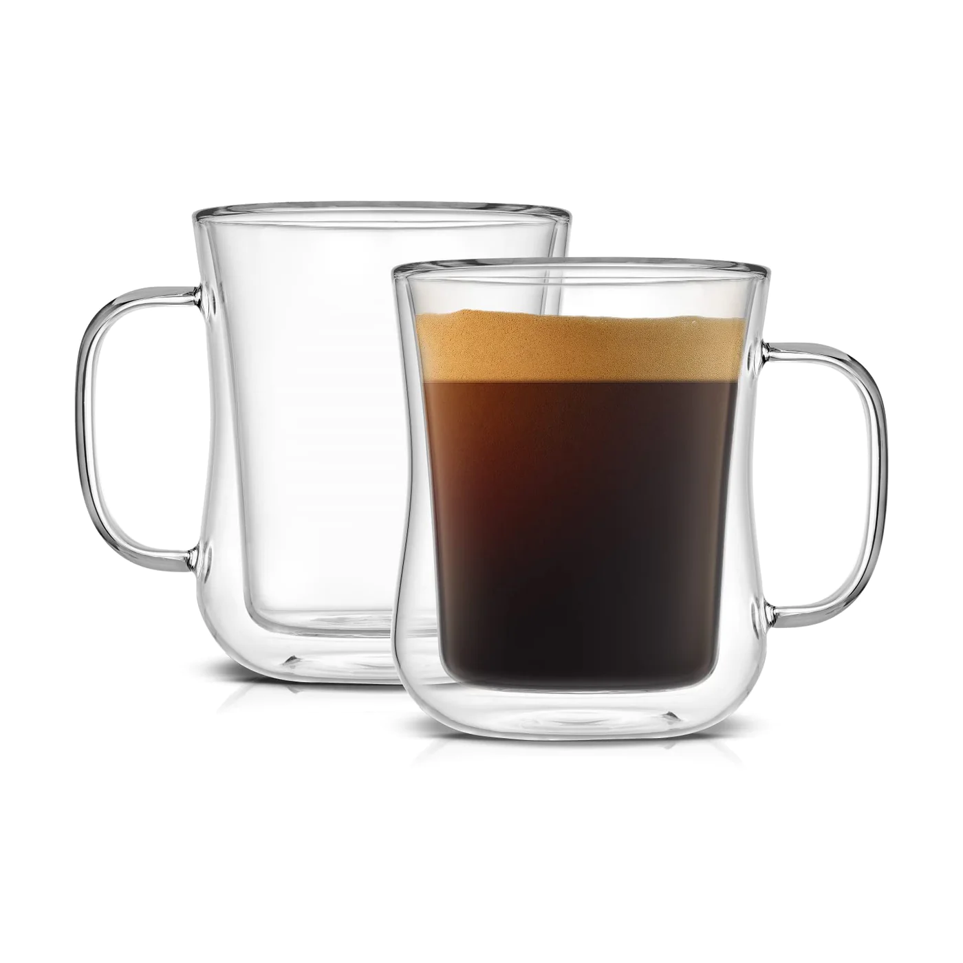 Glass Cup With Flowers Double Wall Glass Cup 350ml Coffee Cup