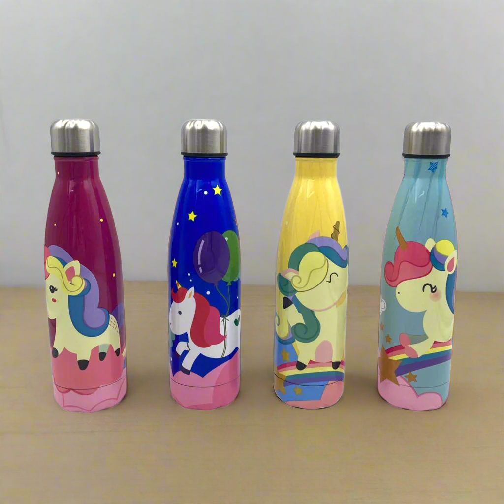 Decorated Stainless Steel Vacuum Water Bottle 500ml - Lunaz Shop