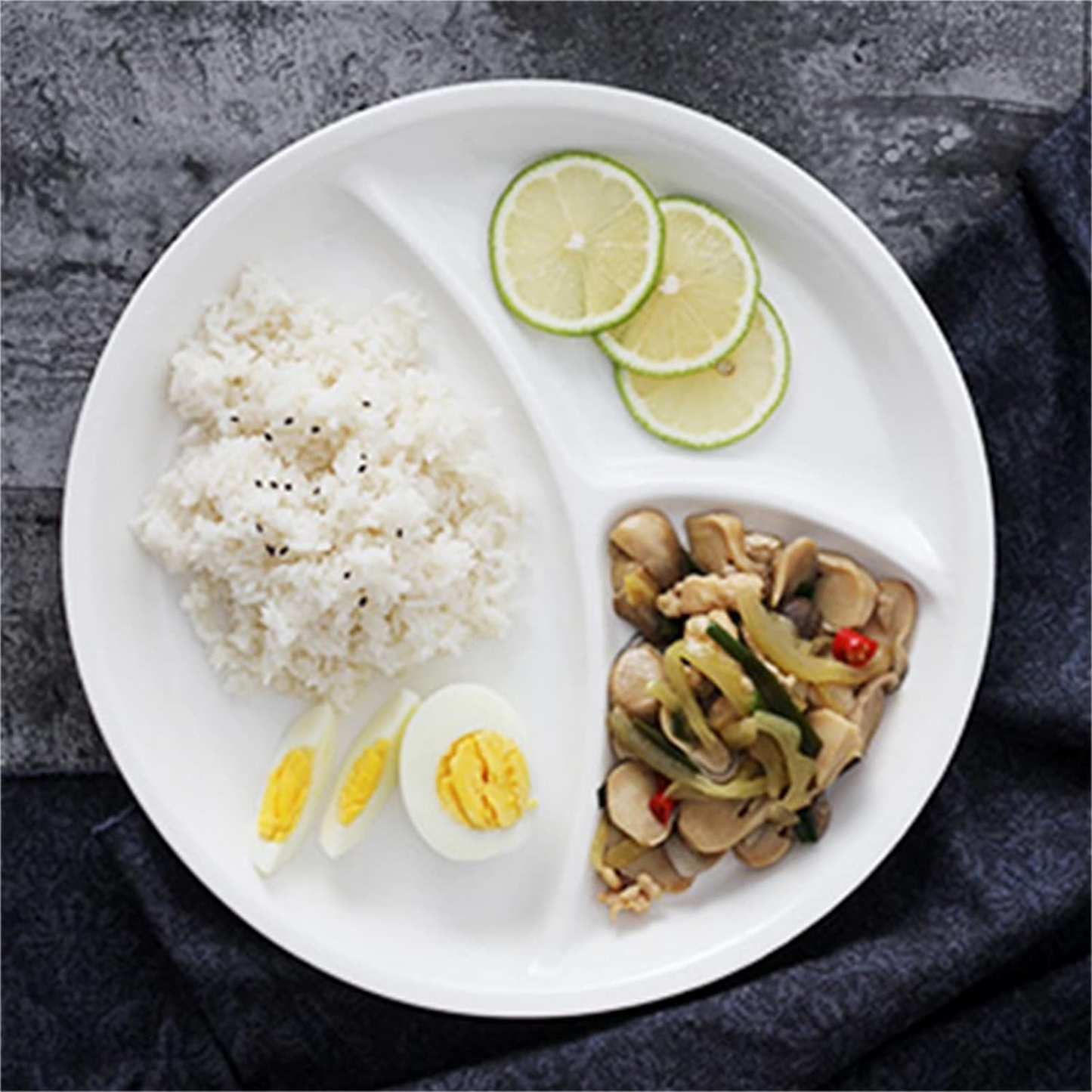 Divided melamine Plate 3 Parts - Lunaz Shop
