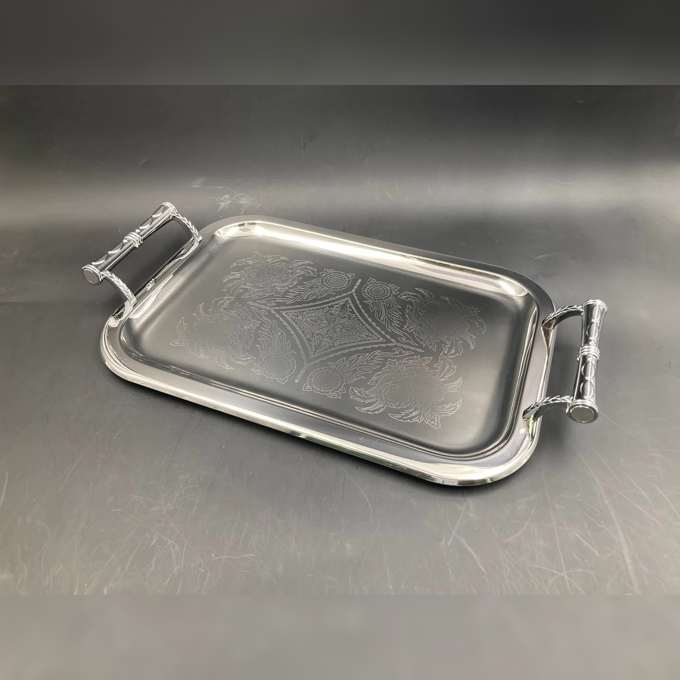 Dosthoff Elegance Eng Serving Tray Prem SS 18/10 40cm - Lunaz Shop