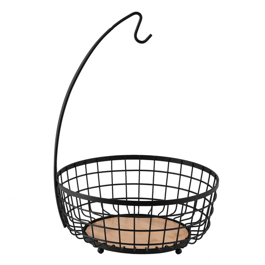 Dosthoff Iron Grid Banana Fruit Basket w Bamboo Base MB05 - Lunaz Shop