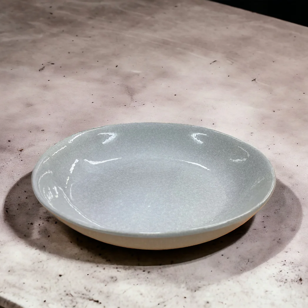 Dosthoff Light Gray Reactive Glaze Deep Plate 22 cm - Lunaz Shop