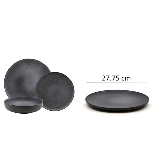 Dosthoff Matt Black Dinner Plate 27.75 cm - Lunaz Shop