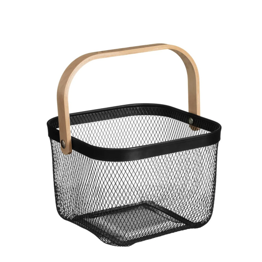 Dosthoff Square Iron Basket with Bamboo Handle MB10 - Lunaz Shop