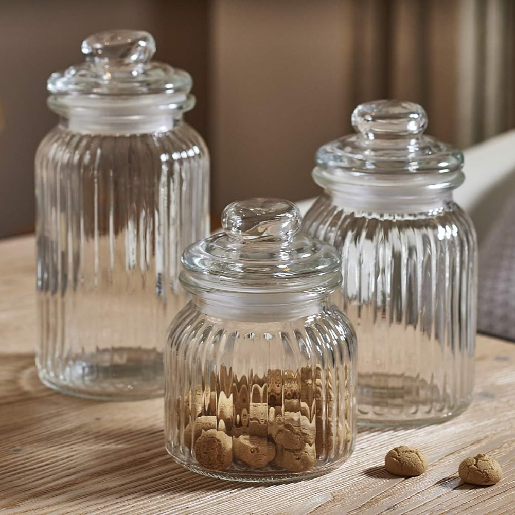 Glass Jar Lined Design - Lunaz Shop