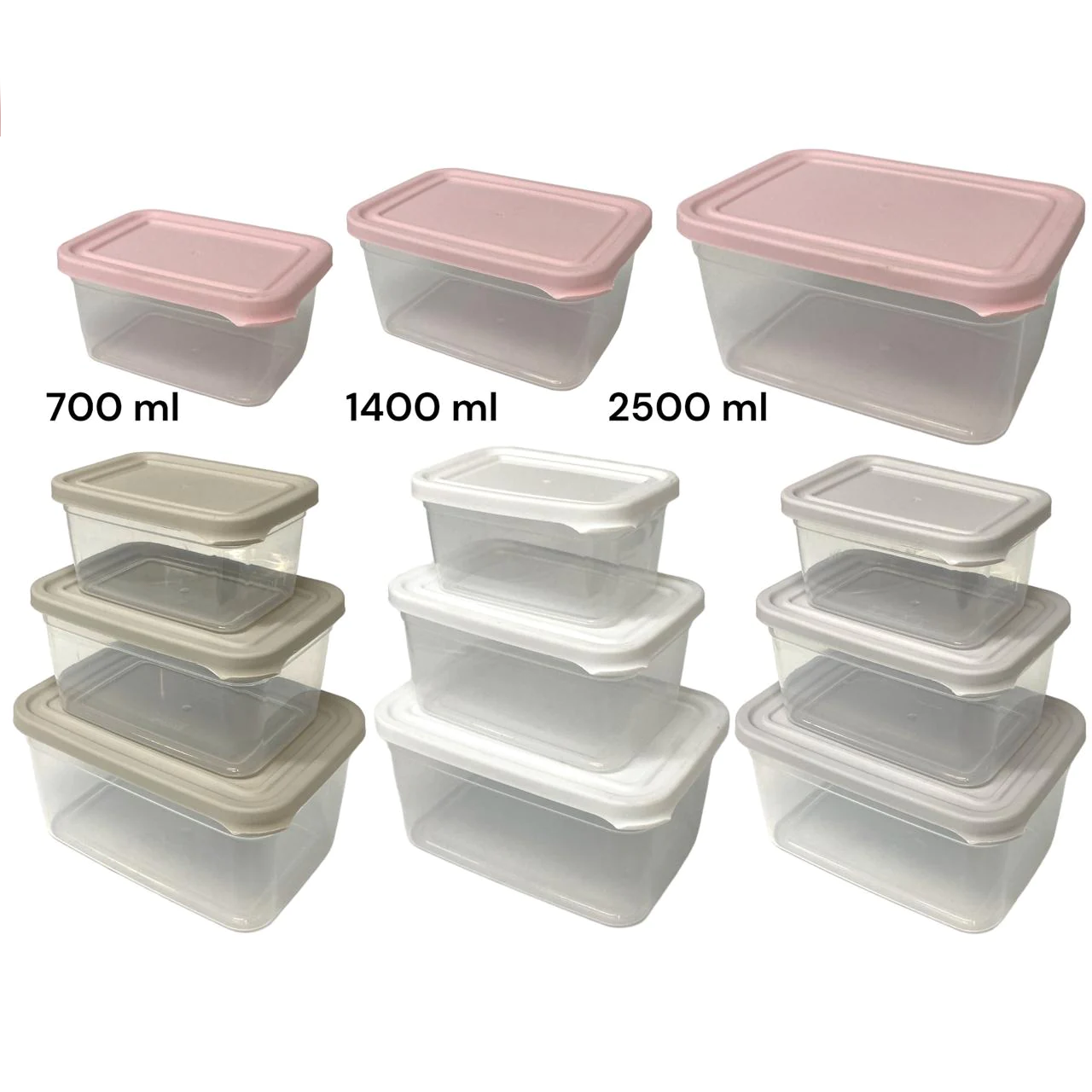 Gold-Large Rectangular Food Storage Set of 3 - Lunaz Shop