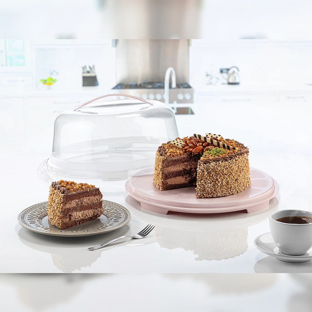 High Plastic Pastry Carrier with Lid - Lunaz Shop