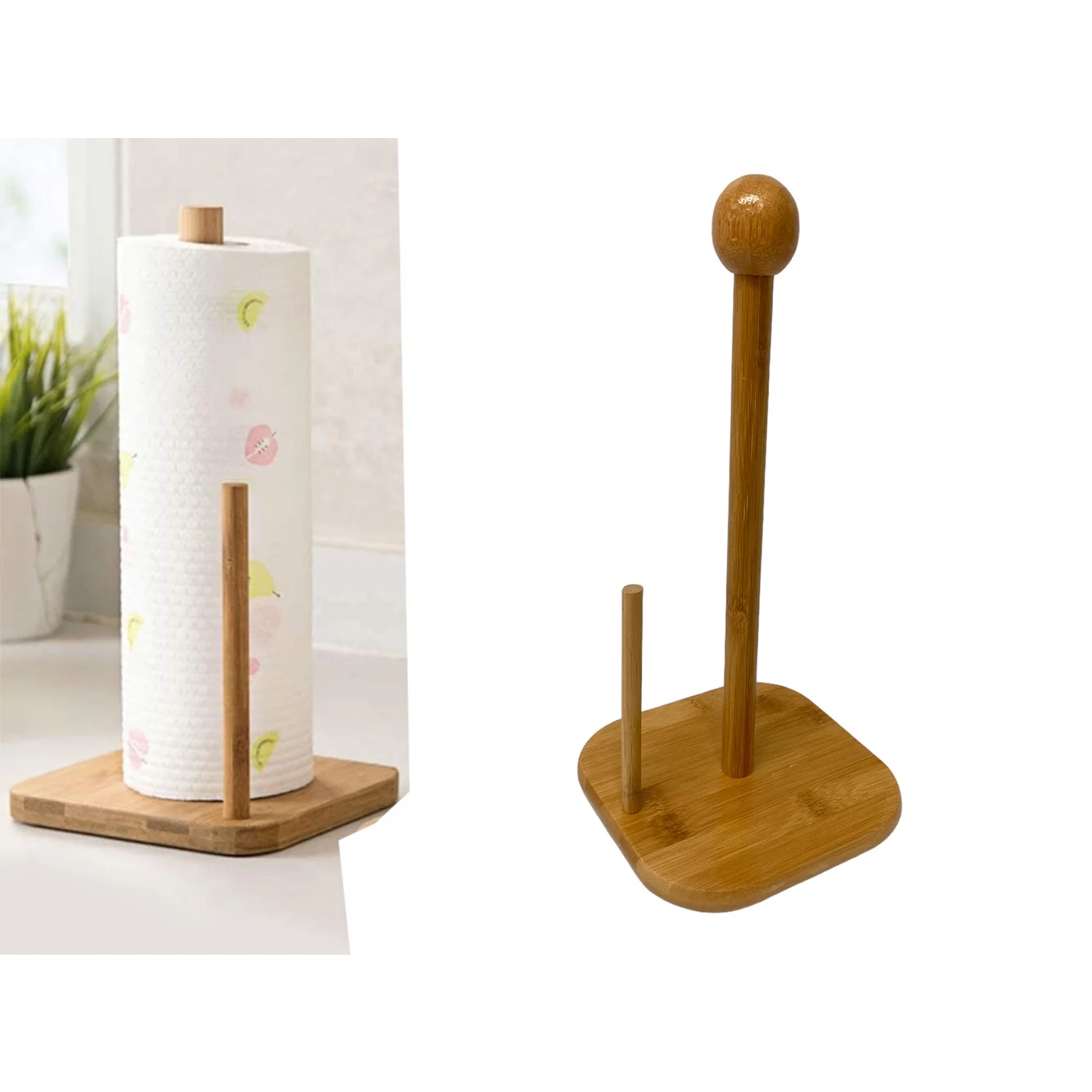 High Quality Square Bamboo Paper Towel Holder - Lunaz Shop