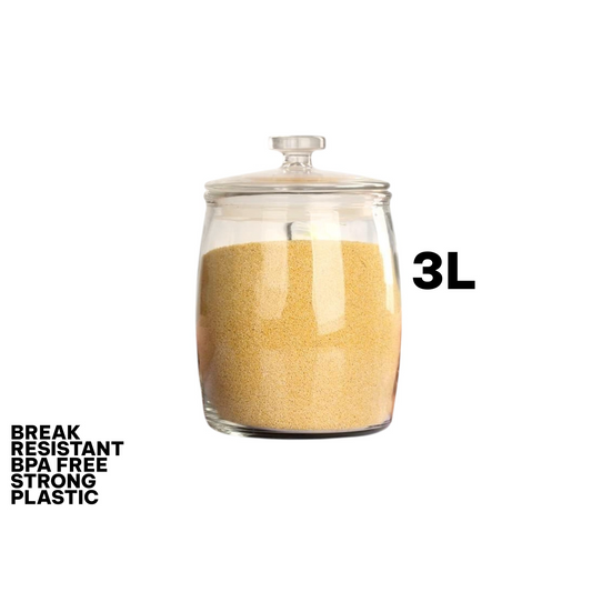 Break resistant BPA Free 3L Plastic Jar with Lid