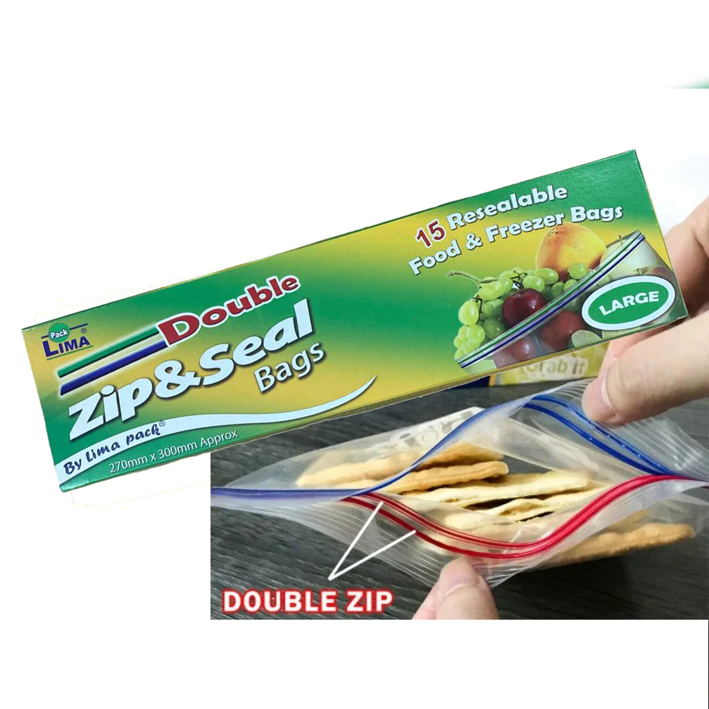 Large Double Zip & Seal Bags X15 - Lunaz Shop