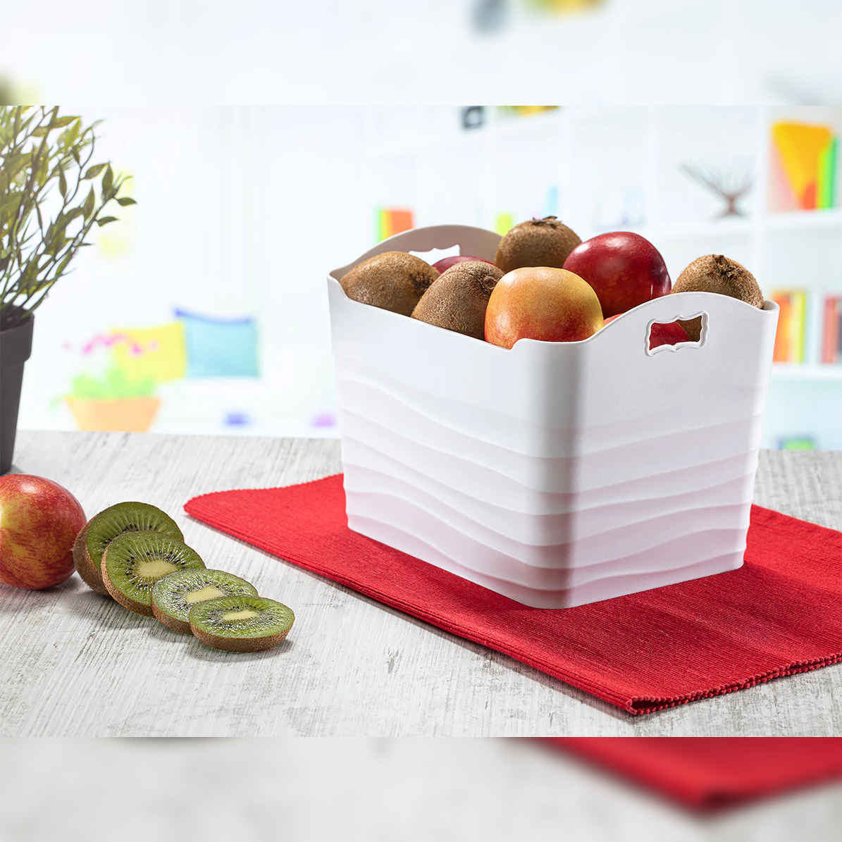 Large Plastic Basket Wavy Design 6 L - Lunaz Shop