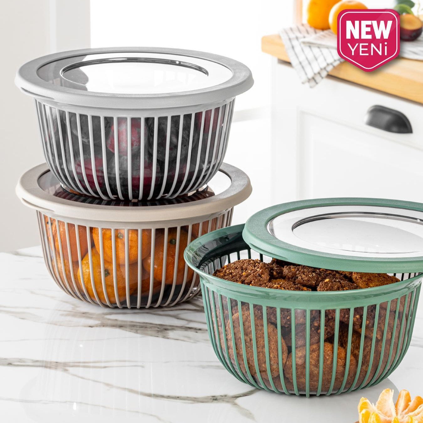 Linea Round Bowl 3 L with cover - Lunaz Shop