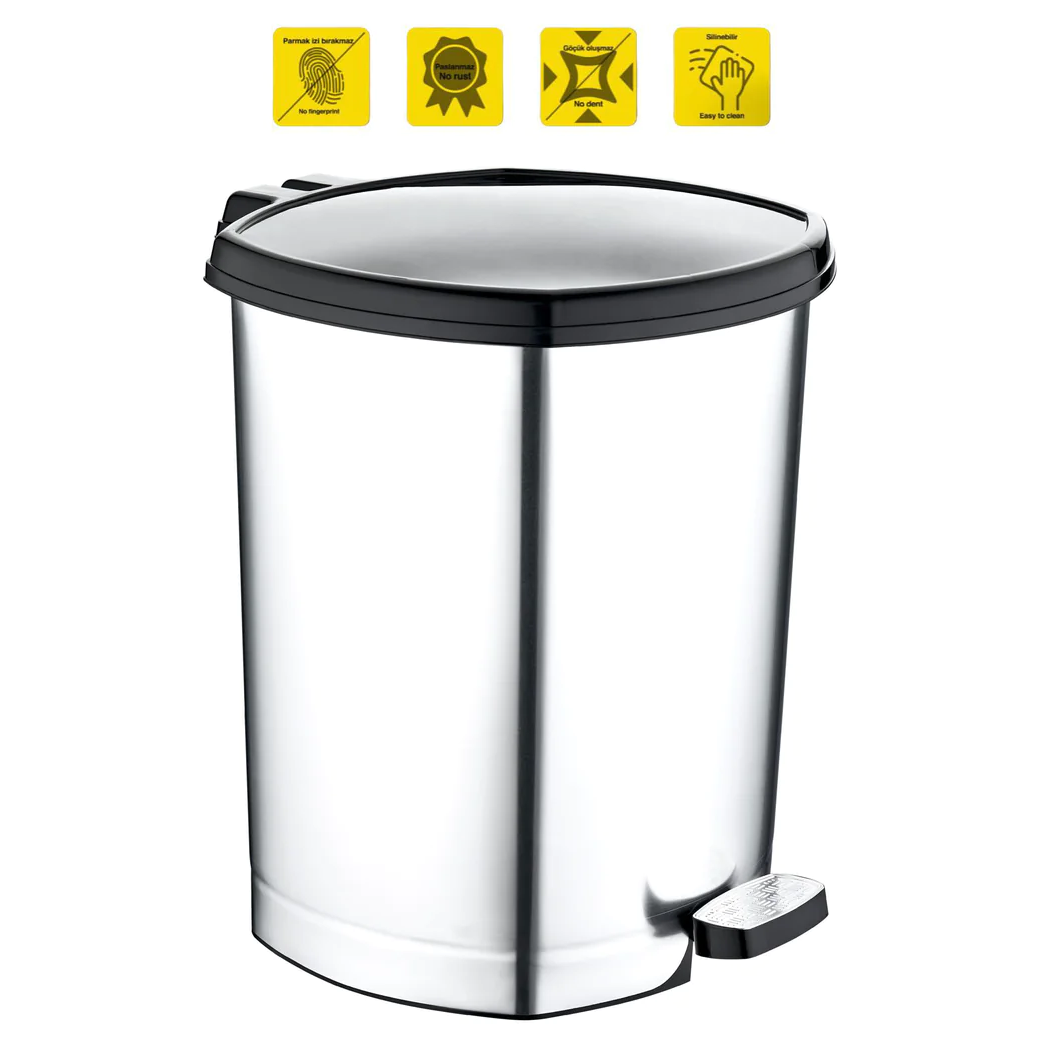 Metallic Color Plastic Pedal Dustbin - Lunaz Shop