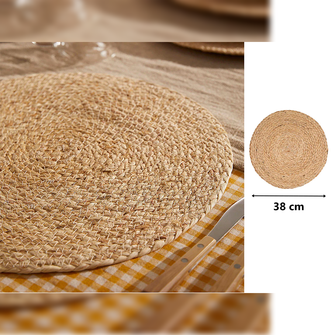Natural Straw Wicker Placemat 38 cm - Lunaz Shop