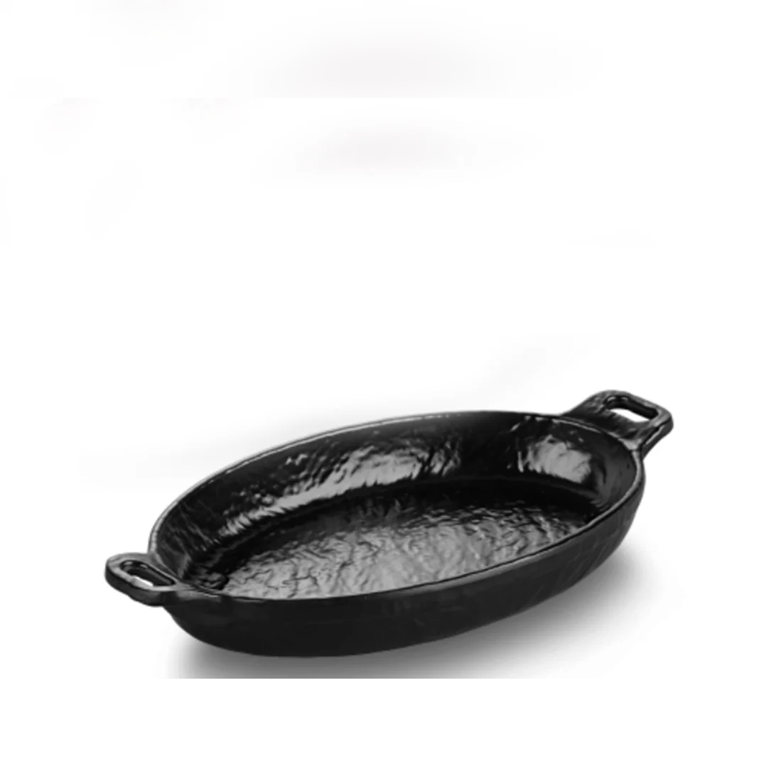 Oval Melamine Medium Plate w two small handles 26.3 - Lunaz Shop