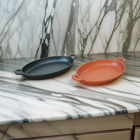 Oval Servo Melamine Dish with Handles 19 cm - Lunaz Shop