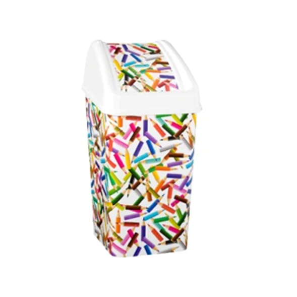 Pencils SQUARE BIN WITH SWINGING LID 25 L - Lunaz Shop