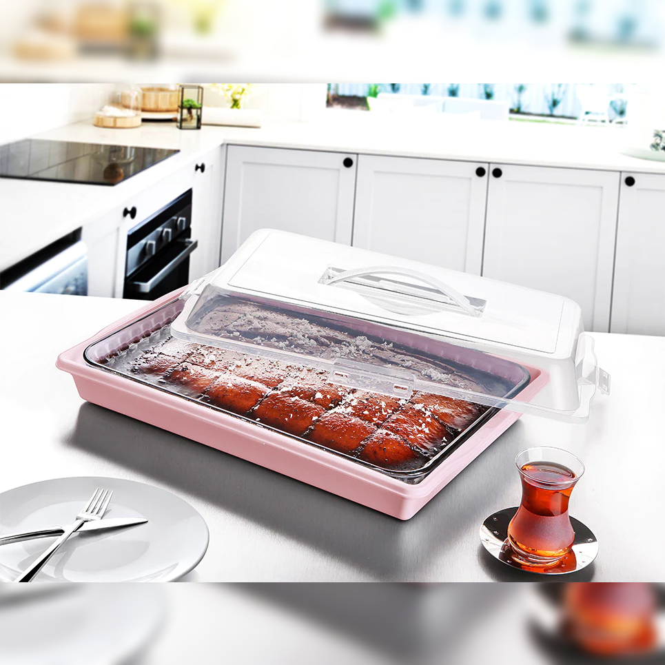 Rectangular Plastic Pastry Carrier with Lid - Lunaz Shop