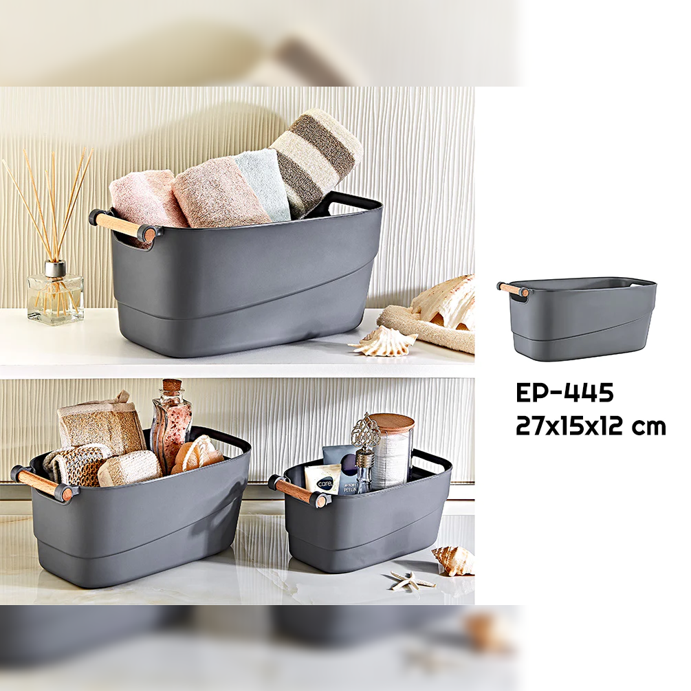 Retro Basket 5L with Wooden Handle - Lunaz Shop