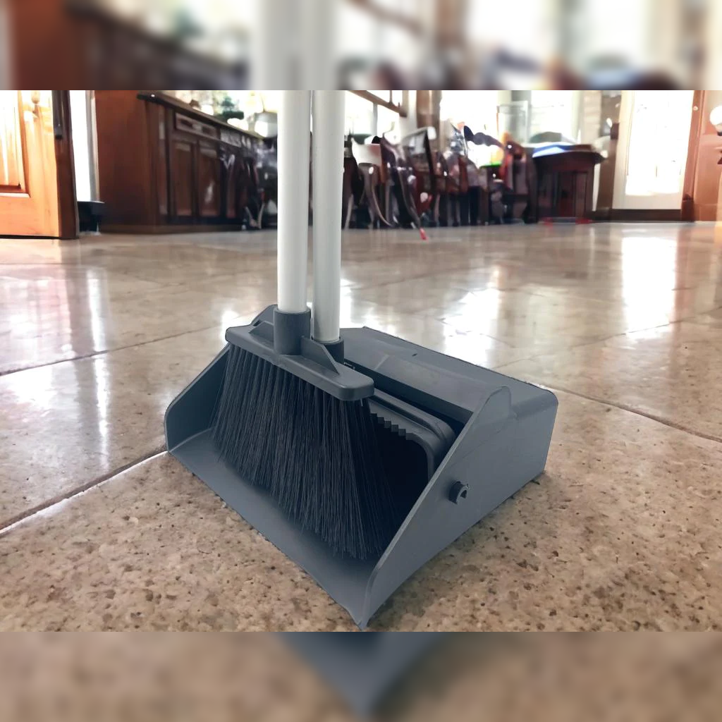 Robust Broom and Dustpan Set with Metal Handles - Lunaz Shop