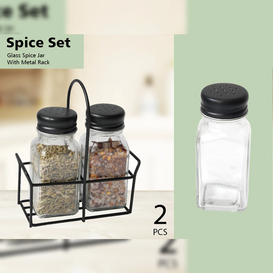 Salt & Pepper Set with Metal Basket - Lunaz Shop