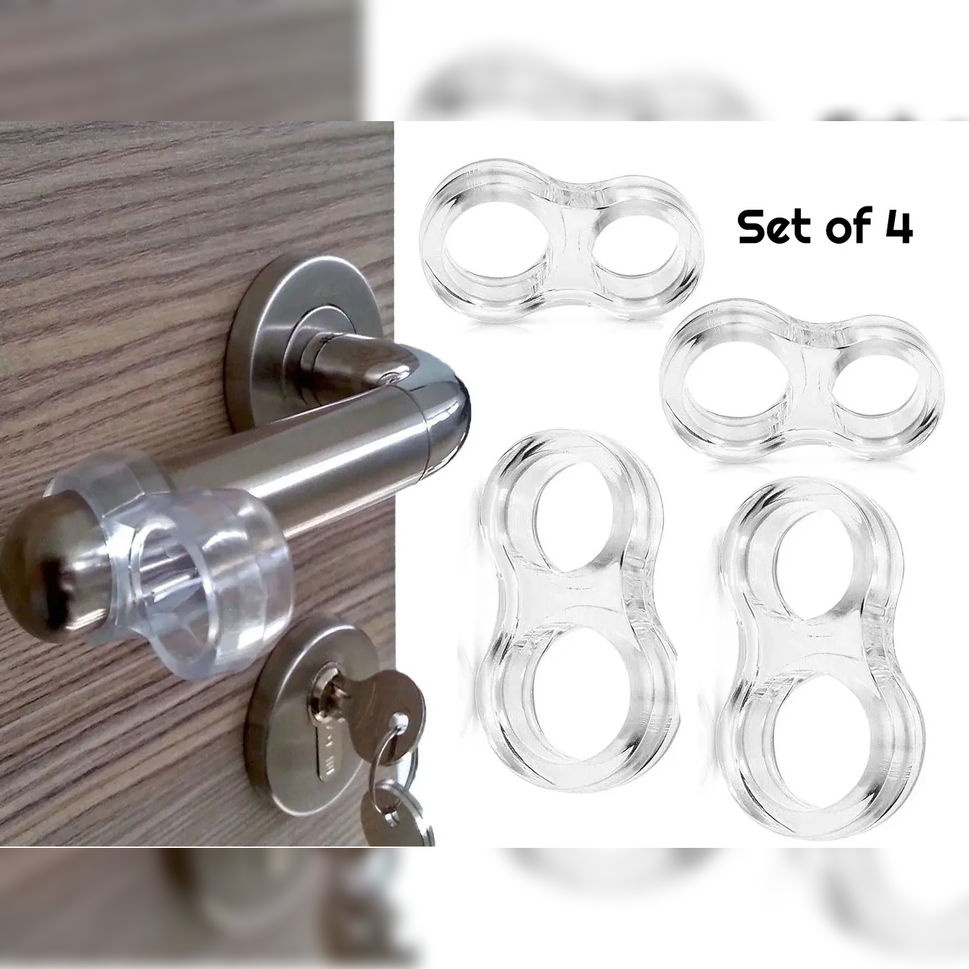 Set of 4 pieces transparent door stopper - Lunaz Shop