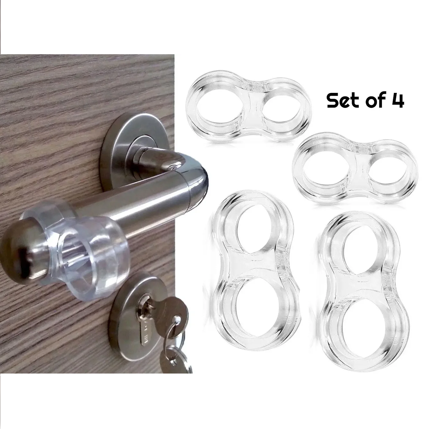 Set of 4 pieces transparent door stopper - Lunaz Shop