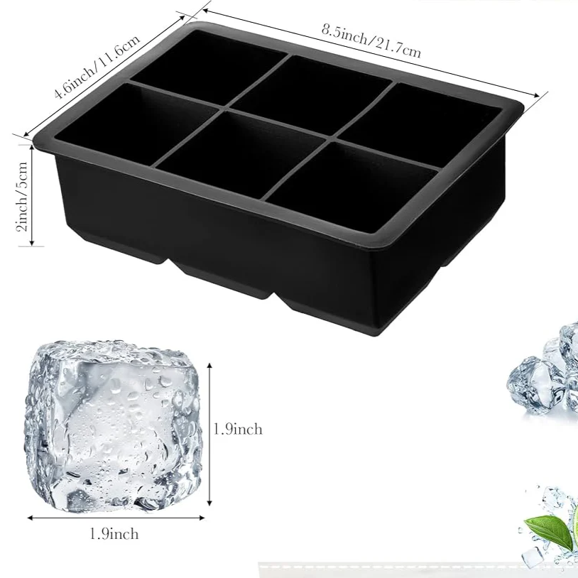 Silicone Ice Cube Mold with 6 Large cavities - Lunaz Shop