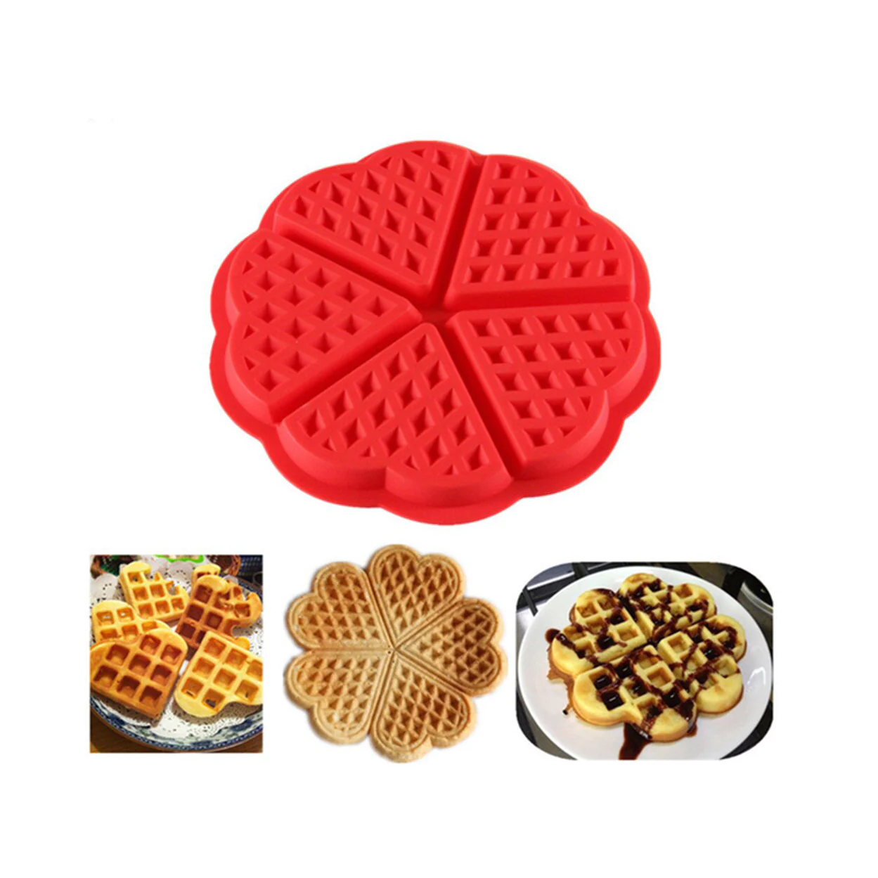 Silicone Waffle 5 Heart Shapes - Lunaz Shop