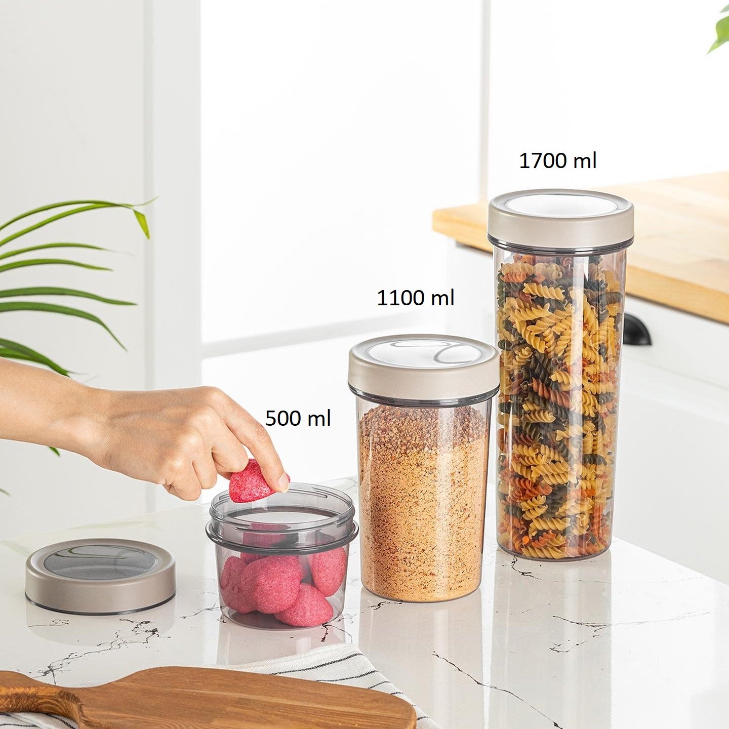 Single Piece Round Storage Jar 1700 ml - Lunaz Shop
