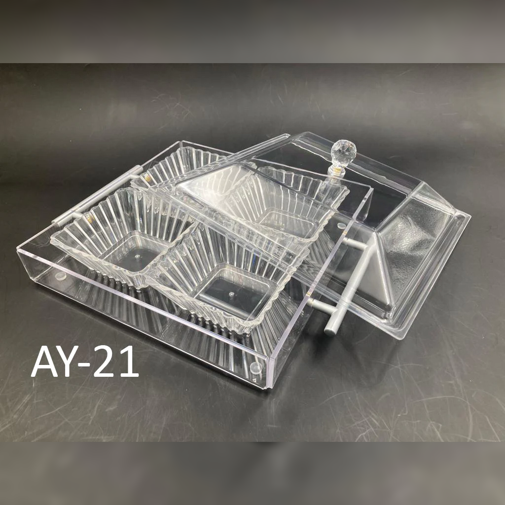 Square Condiment Tray with 4 Bowls and Cover - Lunaz Shop