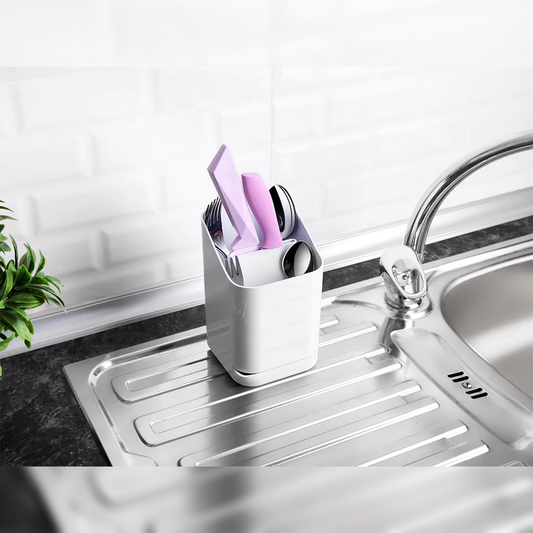 Squared Cutlery Holder with Tray - Lunaz Shop