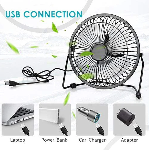 USB 6" Metal Mini Fan - Lunaz Shop