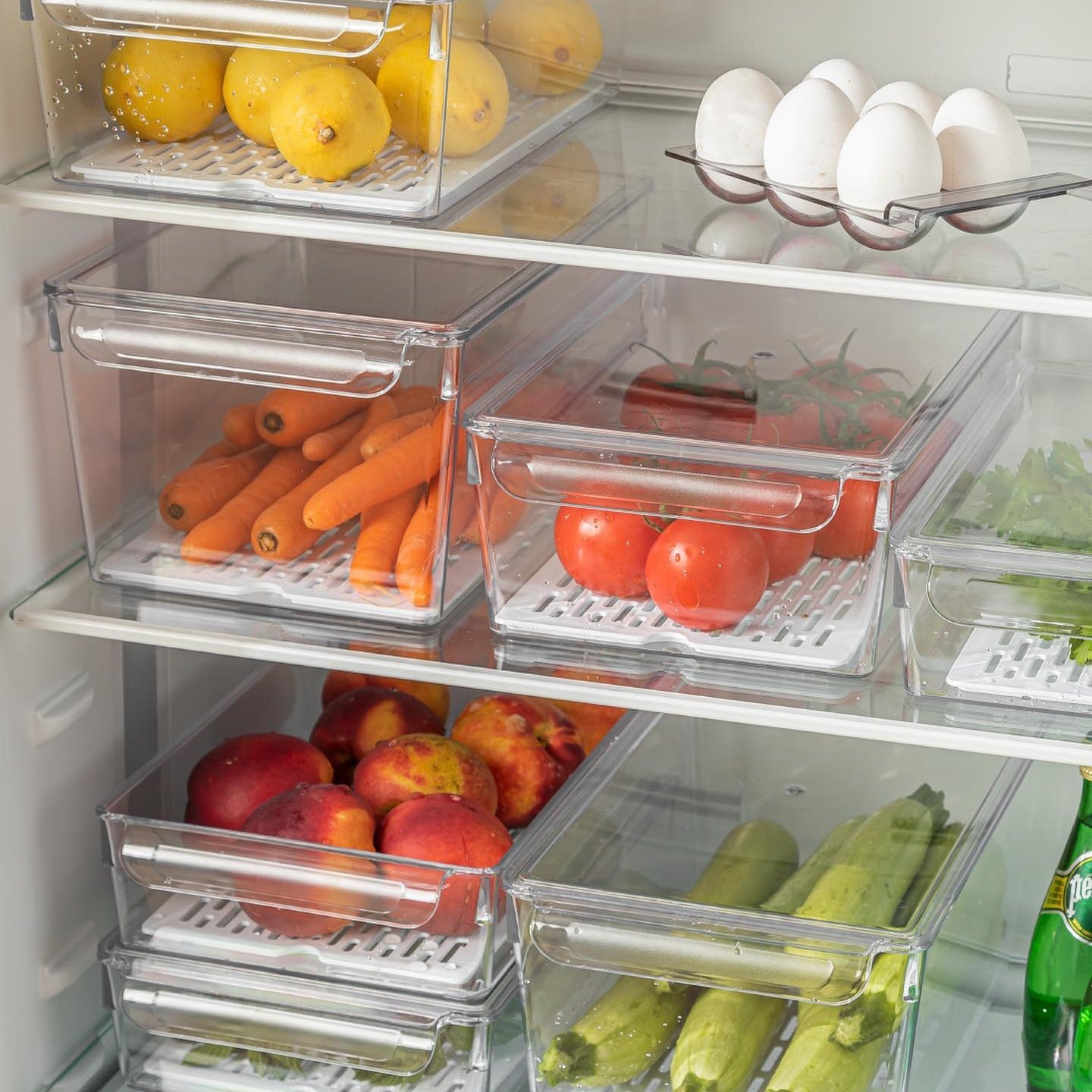 Ultra Clear Ref Organizer w Strainer & Cover 20x32.5x14cm - Lunaz Shop