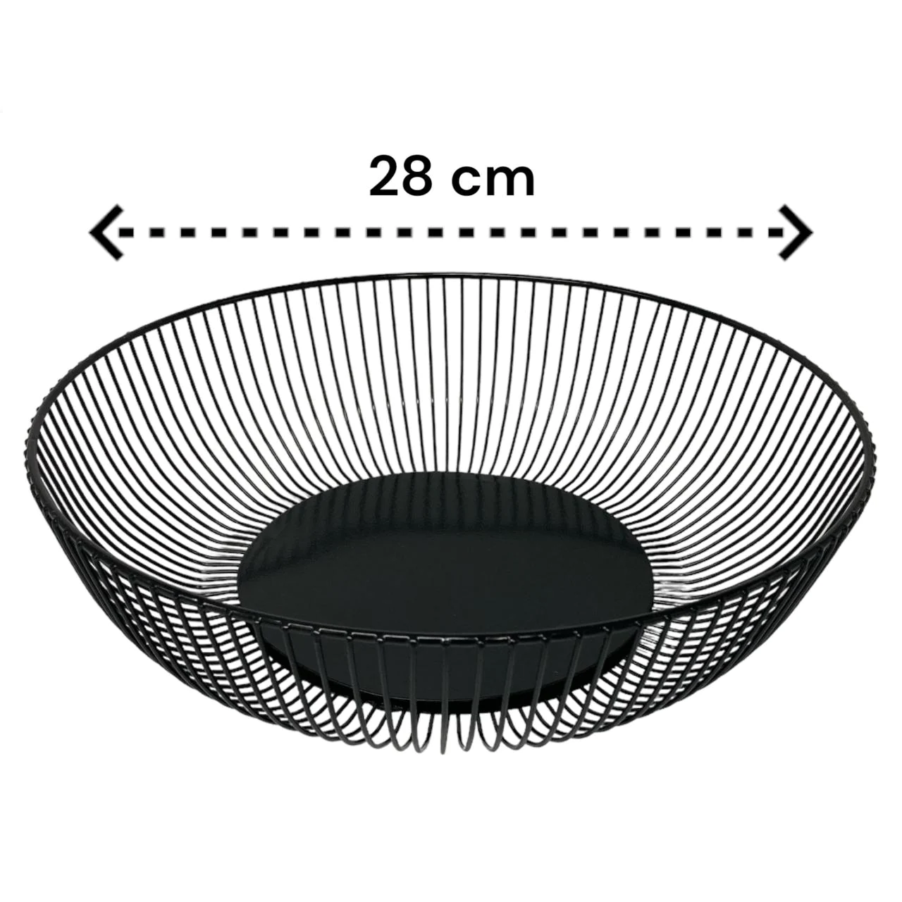 Wide Metal Fruit Basket Black - Lunaz Shop