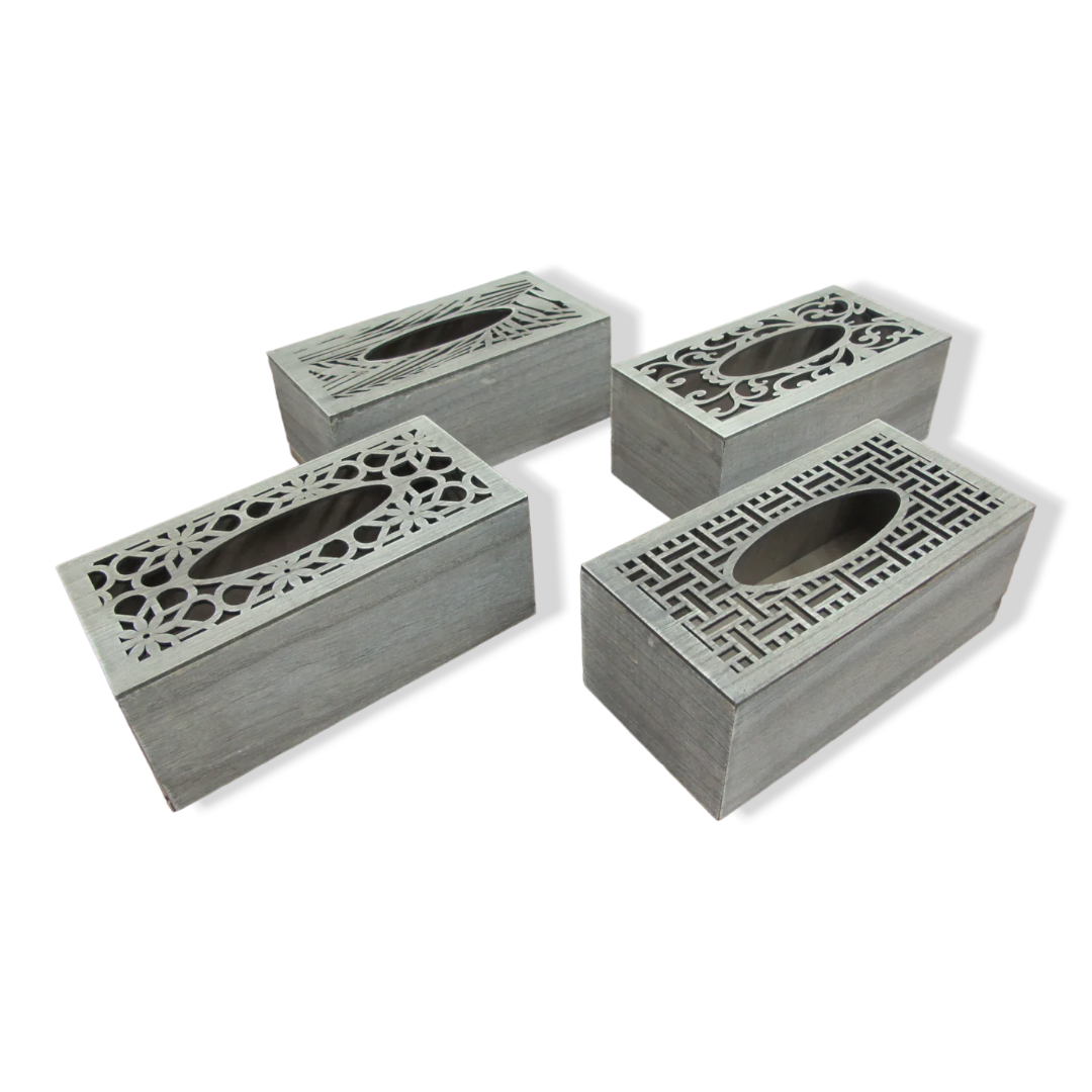 Wooden Tissue Box DECO 4 designs - Lunaz Shop