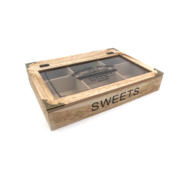 Wooden "Vintage Home" Sweet Box - Lunaz Shop