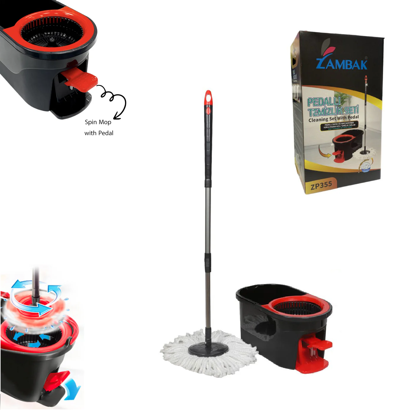 Zambak Spin Mop with Pedal