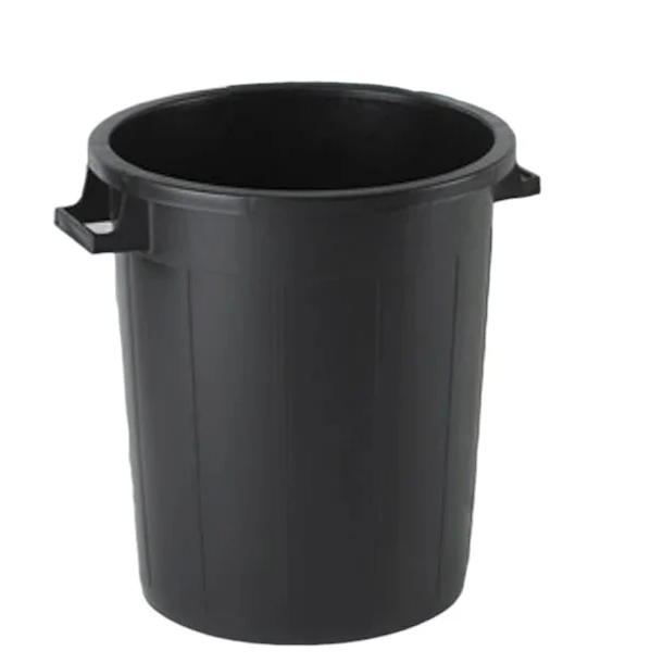 Plastic waste Barrel Black without cover 75 L - Lunaz Shop