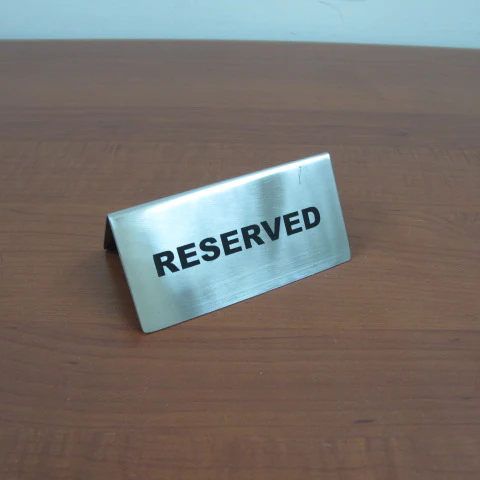 Reserved stainless steel sign - Lunaz Shop