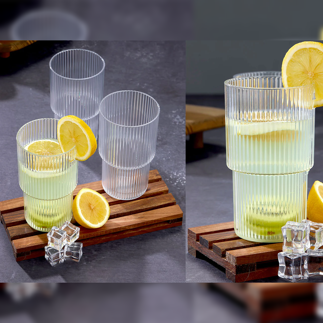 Set of 3 Large Plastic Cups "Origami"