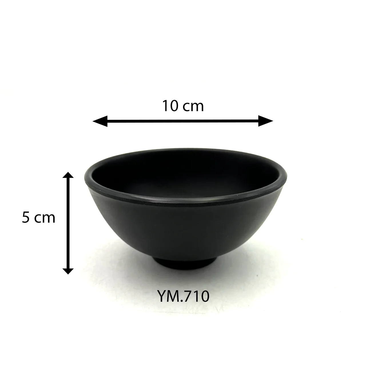 Small Footed Mat Black Melamine Bowl 10 cm