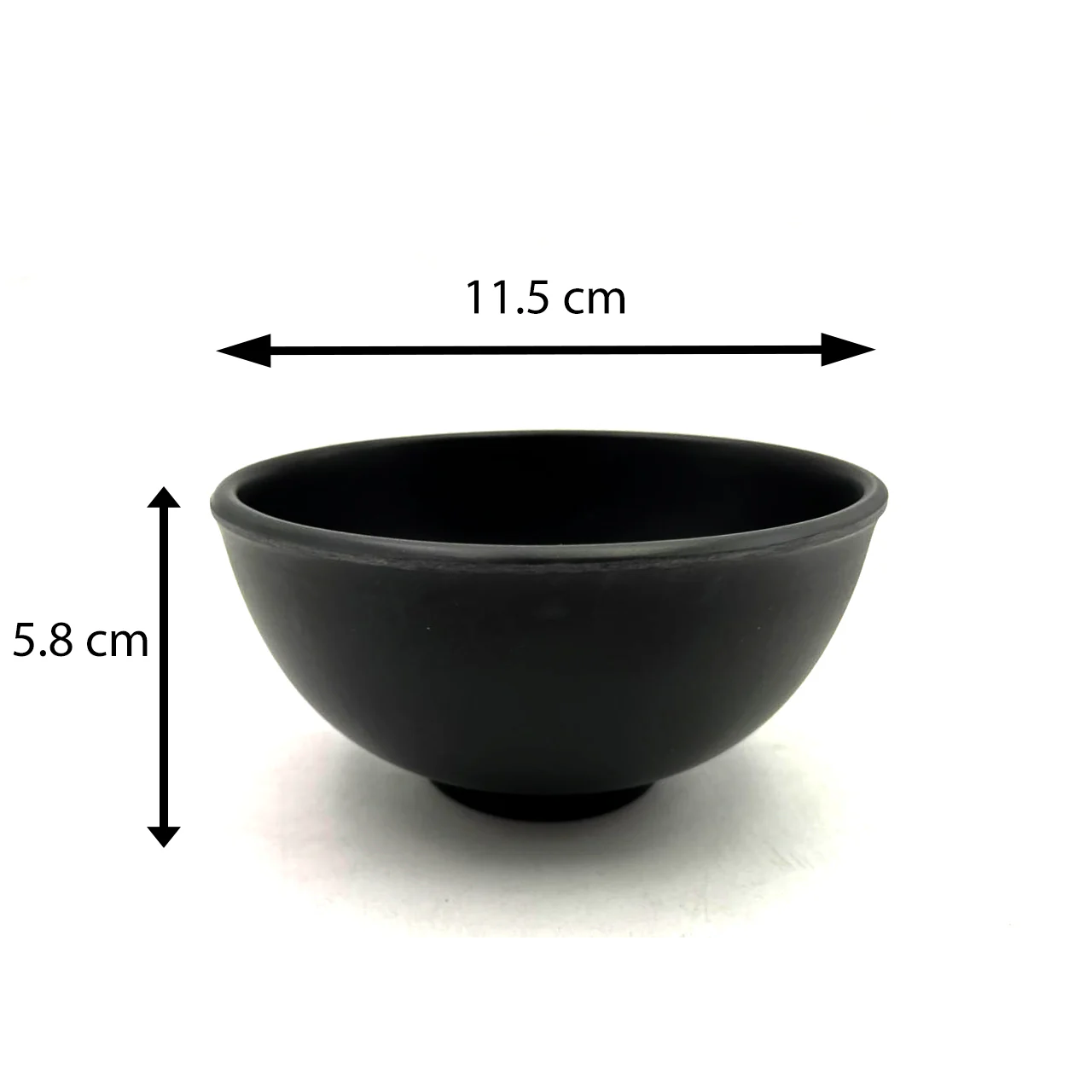 Small Footed Mat Black Melamine Bowl 11.5 cm