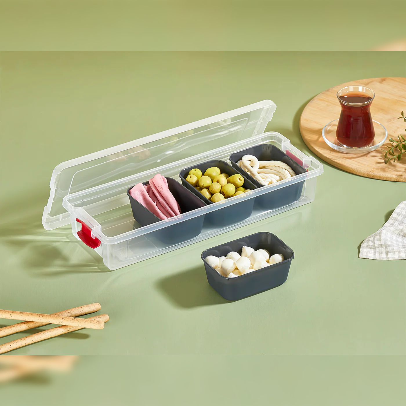 Organizers Food Box 2.3L with 4 Small Bowls