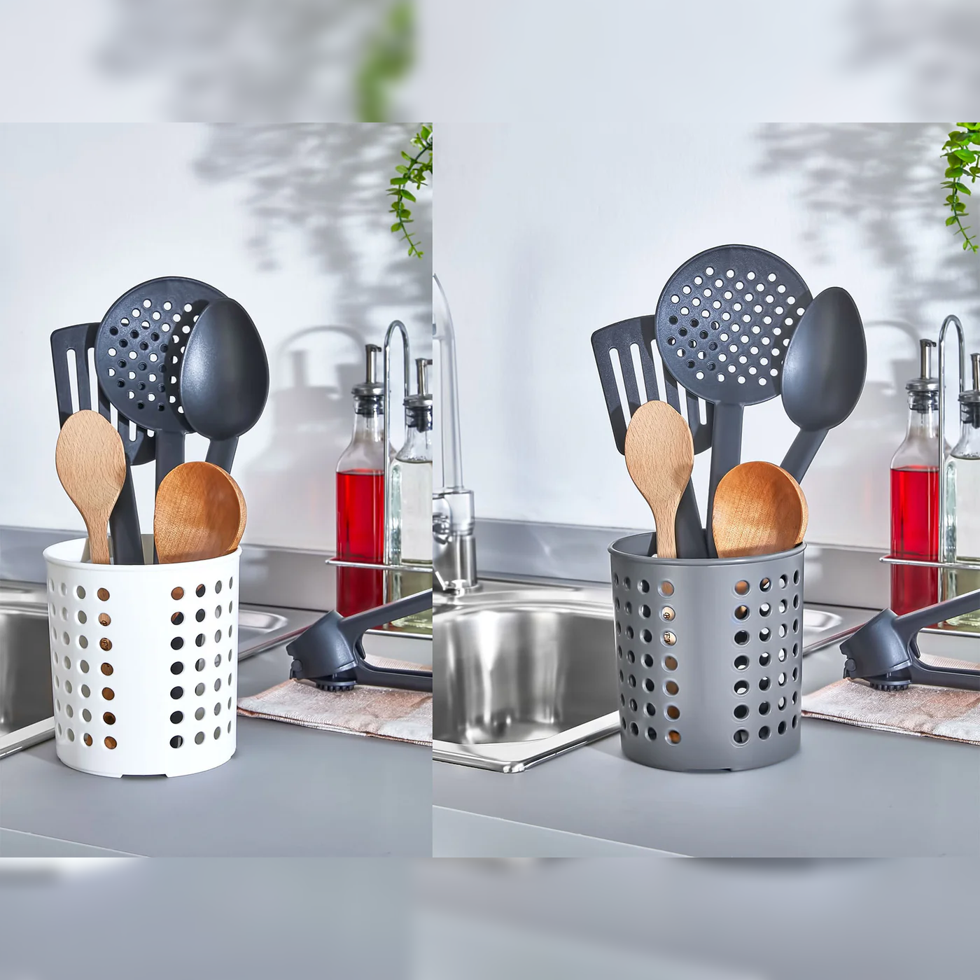 Plastic Round Vertical Cutlery Holder